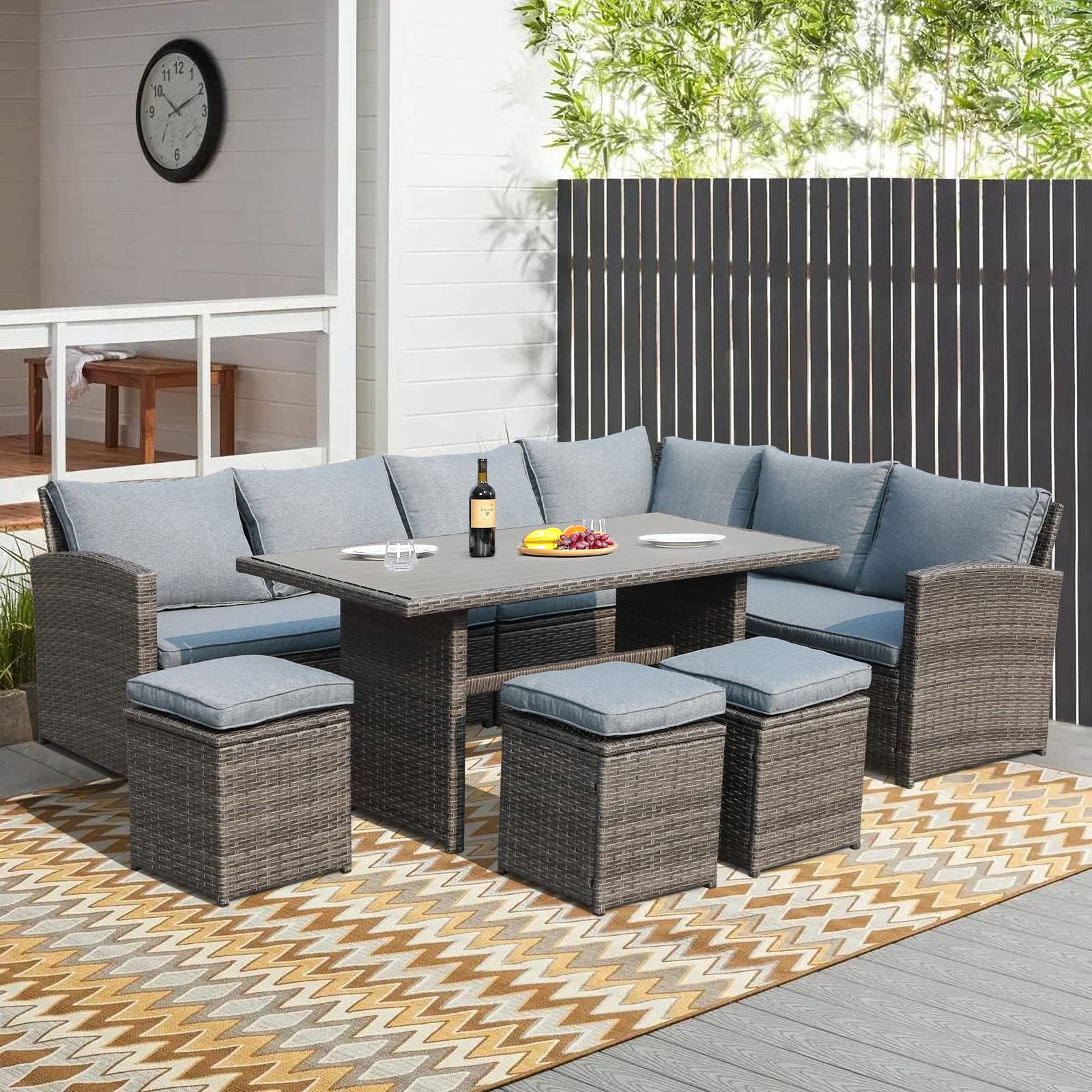 Patio Furniture Set, 7 Pieces Outdoor Patio Dining Set