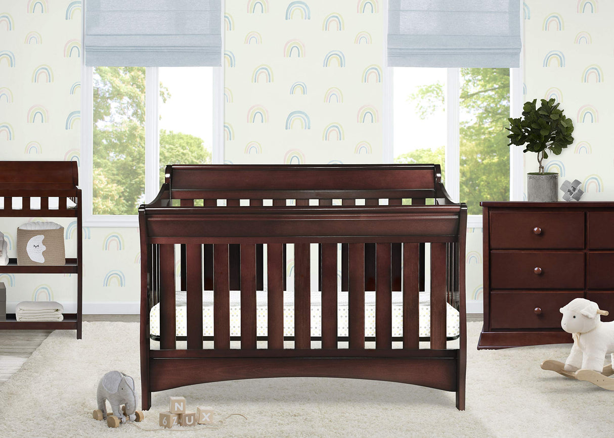 Bentley S Series 4-in-1 Convertible Baby Crib, Black Cherry Espresso