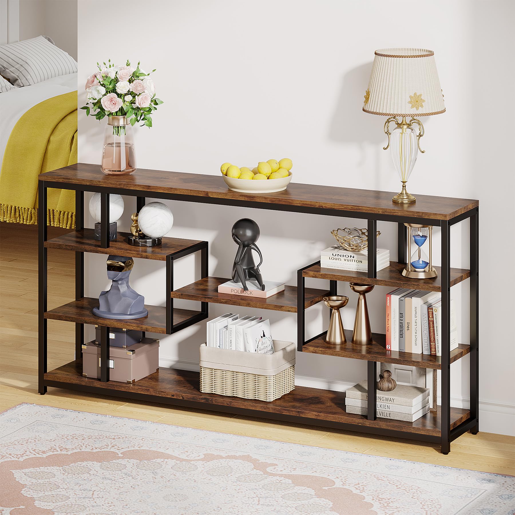 70.87" Console Tables for Living Room, 5-Tier Narrow Long Sofa Tables