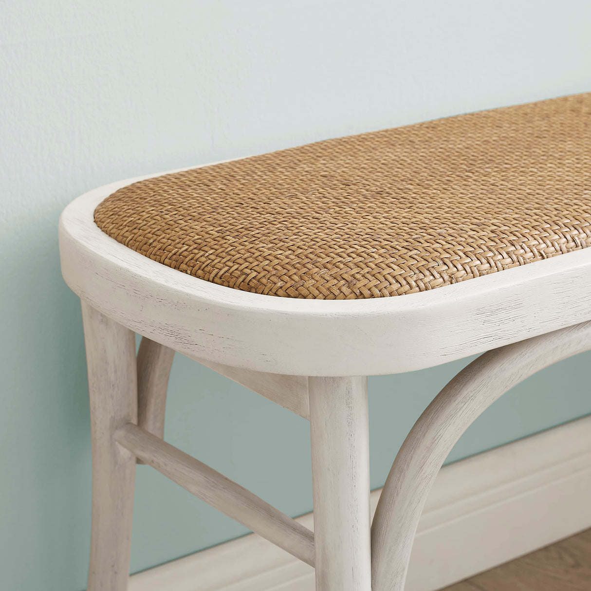 Bentwood Woven Rattan Seat Hank Bench