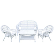 4 Piece Santa Maria Wicker Conversation Set, White