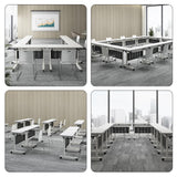 Conference Room Table,Mobile Folding Conference Table with Wheels