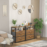 Dresser with 2 Drawers, Fabric Nightstand, Organizer Storage Dresser for Bedroom,