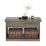 Jensen Living Room Lift Top Coffee Table with Hidden Compartment, French Oak Grey