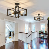 Modern Black Flush Mount Ceiling Light - 2 Pack