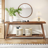 Farmhouse Console Entryway Table: 70.9 Inches All Wood Console Table for Entrance,