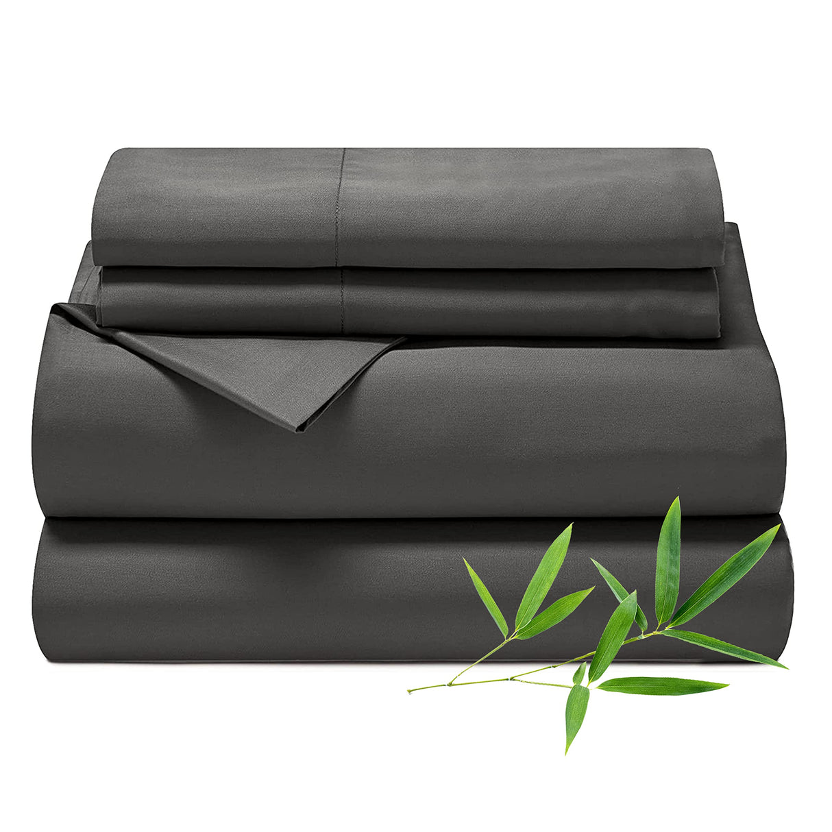 Cooling Sheets Queen Size, Rayon derived from Bamboo, Oeko-TEX Certified Luxuriously Soft & Cooling Silky Sheet Set