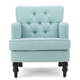 Christopher Knight Home Malone Fabric Club Chair, Light Blue 29.5D x 28W x 33.5H Inch