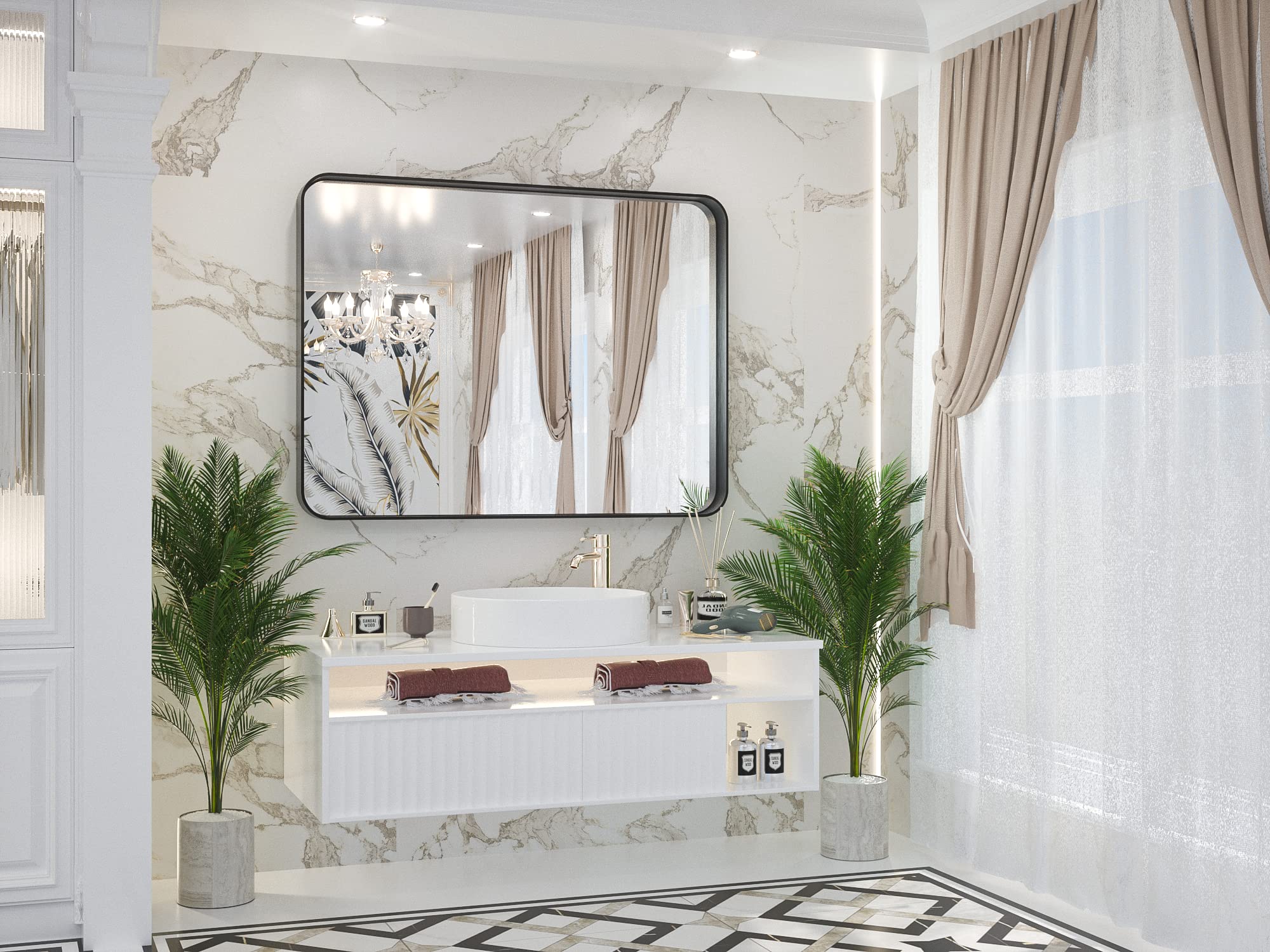 Black Frame Mirror, Bathroom Vanity Mirror