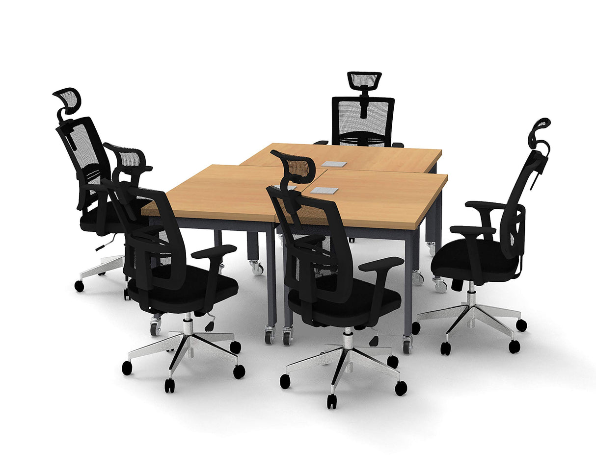 5 Person Conference Meeting Seminar Tables and Seating Model 6475 8pc Set Color