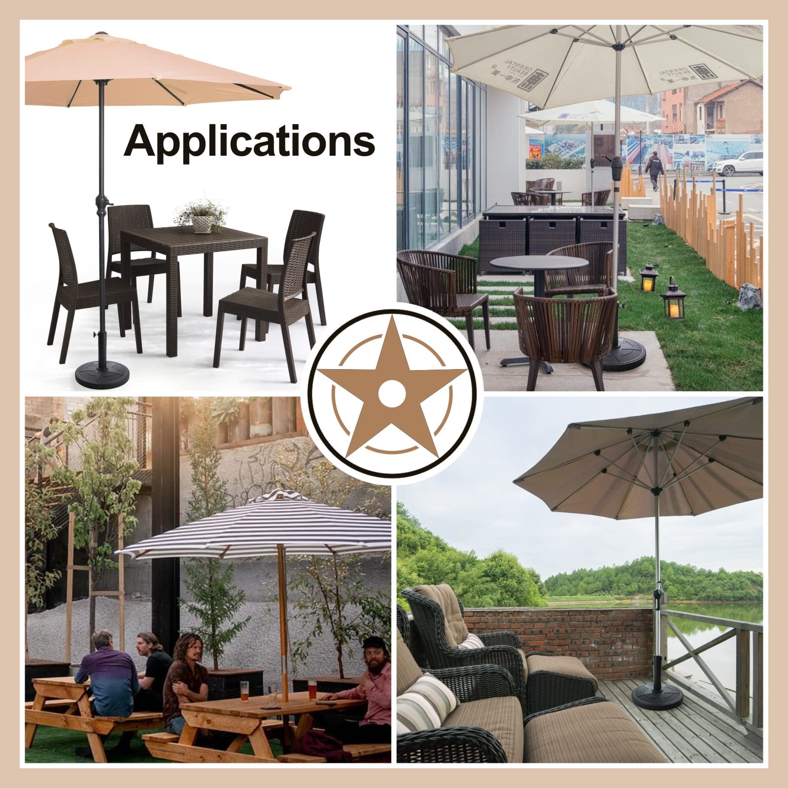 Patio Umbrella Base – Elegant Weighted Umbrella Stand Outdoor Base