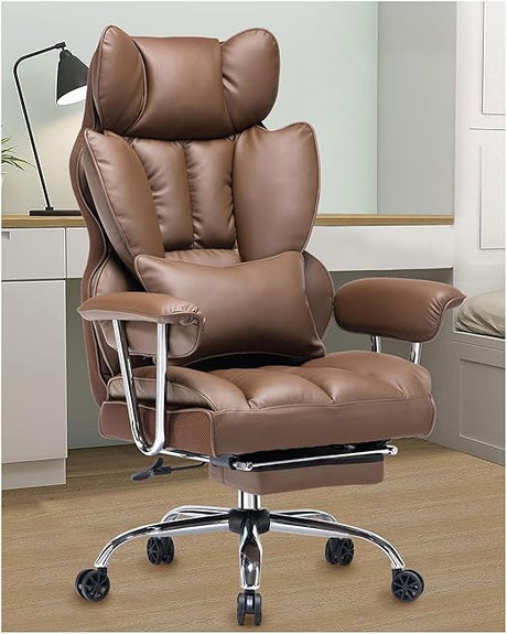 Desk Office Chair 400LBS, Big and Tall Office Chair, PU Leather Computer Chair, Executive