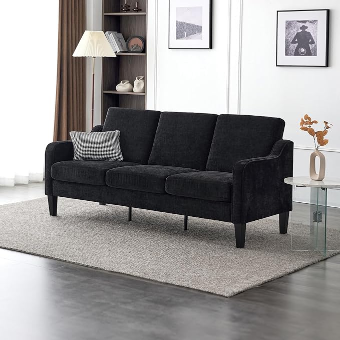 53" Love Seat Couches, 2 Seater Loveseat Mid Century Modern Sofa Couch Soft Chenille