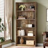 5-Tier Bookshelf and Bookcase, Tall Bookcase Shelf Storage Organizer, 67" Farmhouse