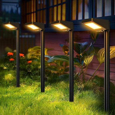 Solar Pathway Lights Outdoor, 8Pack 3500K Warm White Solar Powered Outdoor