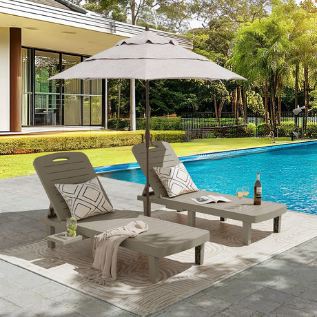 Oversized Outdoor Chaise Lounge Chairs Set of 2，Patio Lounge Chair