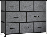 8-Drawer Dresser, 3-Tier Fabric Chest of Drawers, Storage Tower Organizer Unit