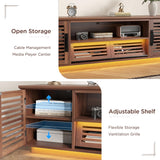 59" Mid-Century Modern TV Stand with LED Lights