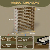 Wine Rack Freestanding Floor, Bamboo 8-Tier 69 Wine Bottle Holder Racks Countertop