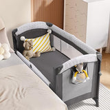 4 in 1 Wide Baby Bassinet Bedside with Diaper Changer,Long Next to Bed Crib