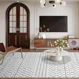 Machine Washable Area Rugs 5x7, Neutral Geometric Rugs for Living Room