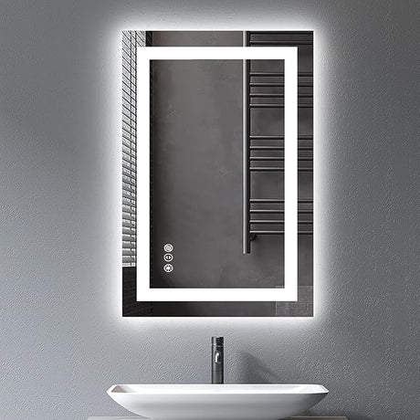 24x36 Inch LED Bathroom Mirror with Lights Front and Backlit Lighted Vanity Mirror for Bathroom Wall