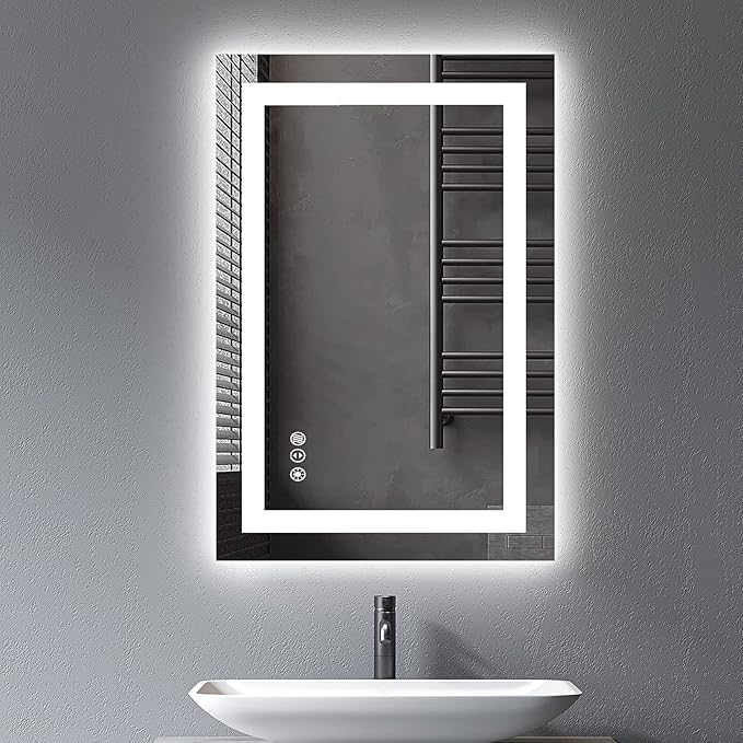 LED Bathroom Mirror with Lights Front and Backlit Lighted Vanity Mirror