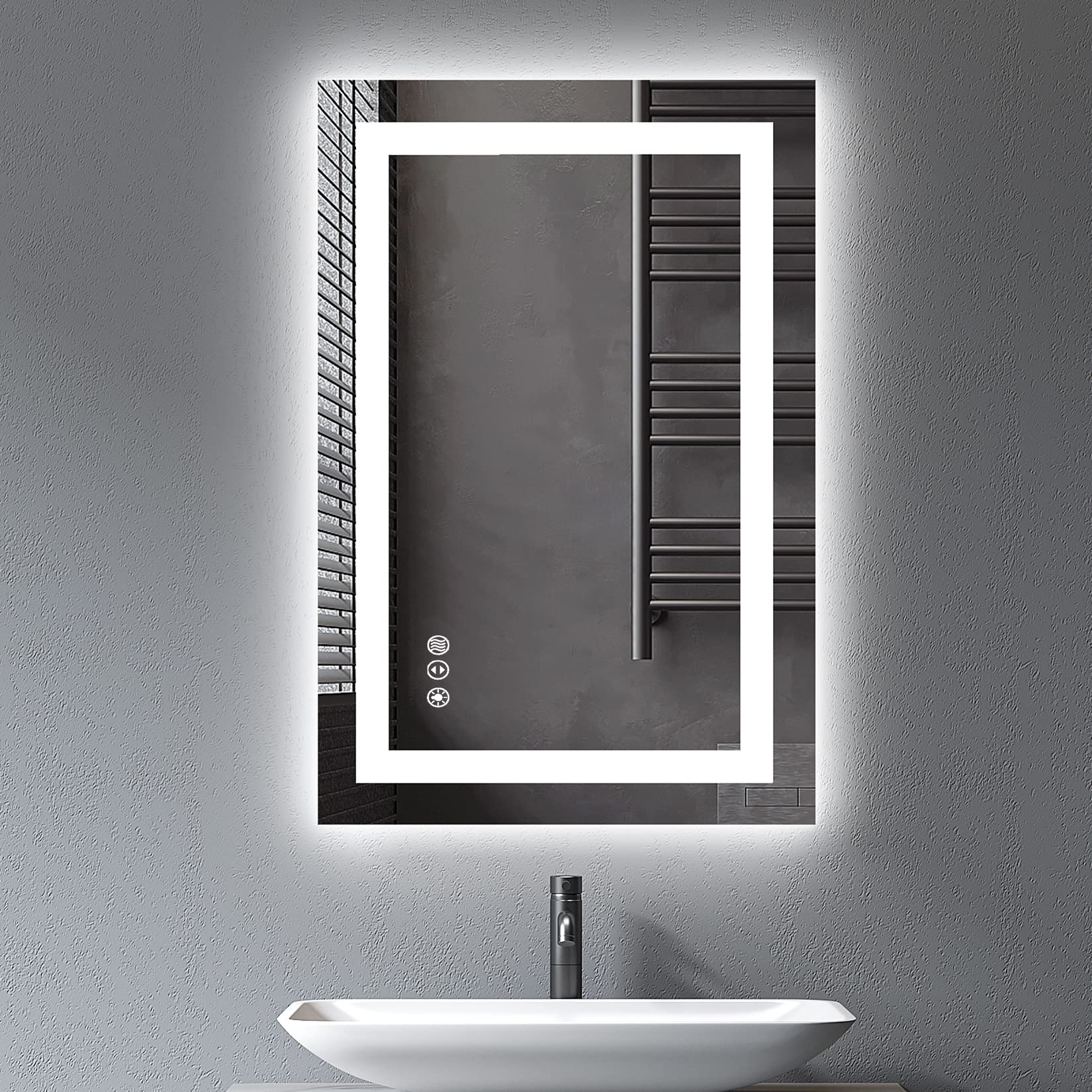 LED Bathroom Mirror with Lights Front and Backlit Lighted Vanity Mirror
