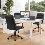 Mid-Back PU Leather Office Chair with Lumbar Support