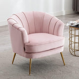 Contemporary Velvet Loveseat Chair with Gold-Finished Metal Legs, 2-Seat Sofa