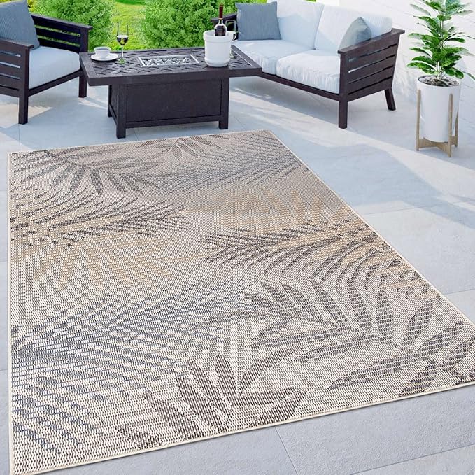 Bahama Palm Frond Indoor/Outdoor Non-Shedding Patio Deck Backyard