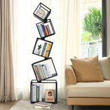 Bookshelf, 5-Tier Bookcase Black, 67" Tall Black Bookshelf,