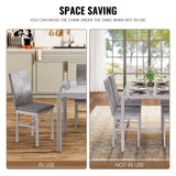 5-Piece Dinning Room Table Set, Glass Kitchen Table with 4 Velvet Chairs,