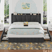 King Bed Frame and Upholstered Headboard