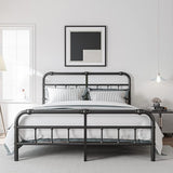and Footboard, 18 Inches High, 3500 Pounds Heavy Duty Metal Slats Support for Mattress