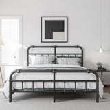 and Footboard, 18 Inches High, 3500 Pounds Heavy Duty Metal Slats Support for Mattress