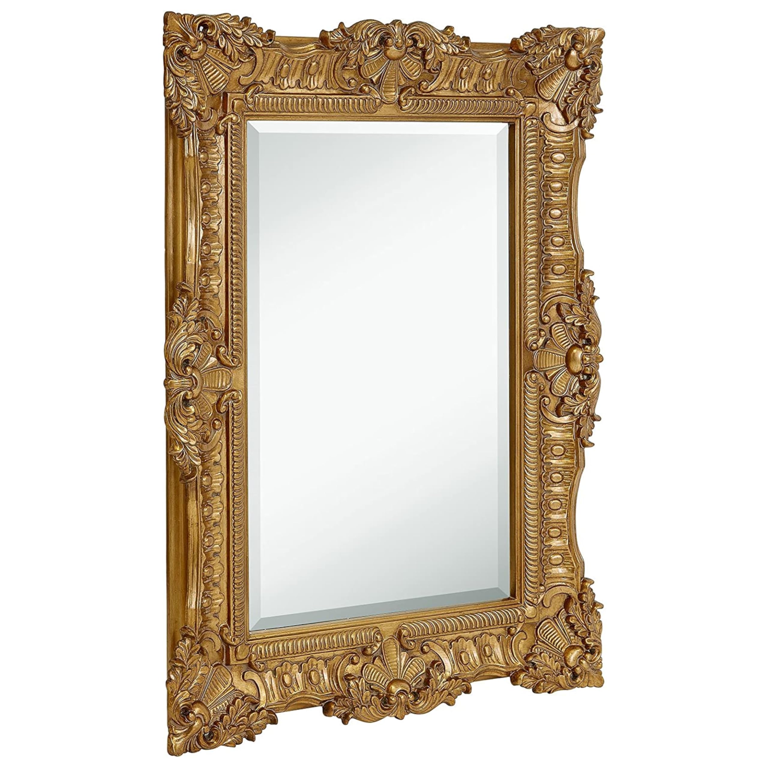 30x40 inch Large Ornate Gold Framed Rectangular Baroque Mirror | Antique Looking French Wall Mirrors