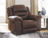 Stoneland Faux Leather Manual Pull Tab Rocker Recliner, Dark Brown