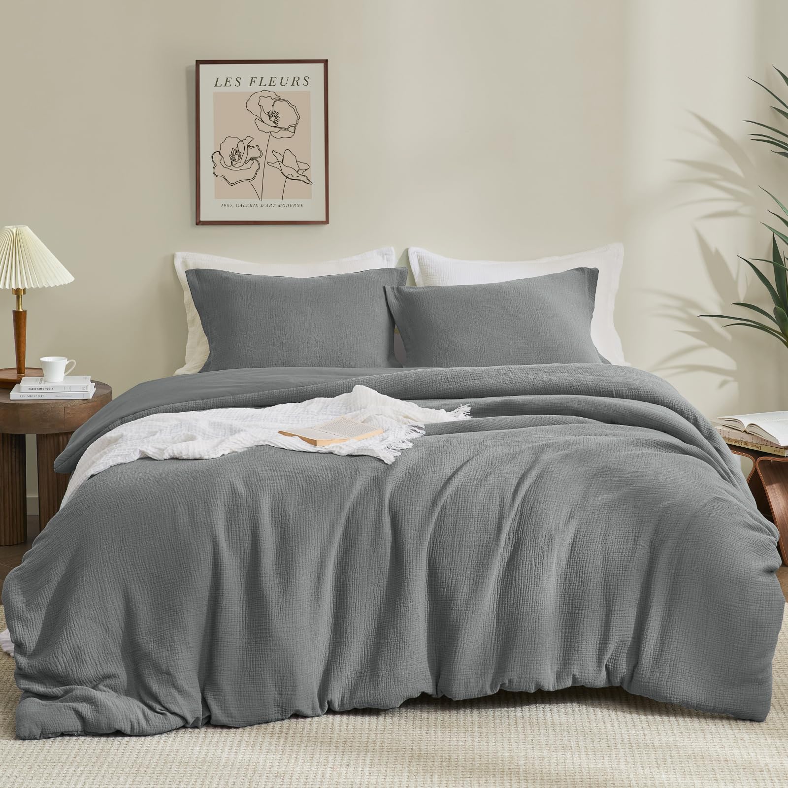 Cotton Muslin Comforter Set King Size - Ultra Soft & Breathable 3-Piece Bedding