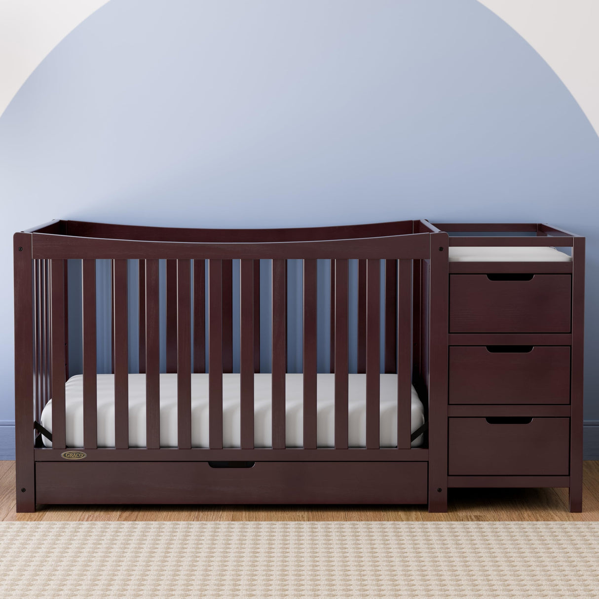 4-In-1 Convertible Crib & Changer With Drawer (Espresso) – GREENGUARD Gold Certified,