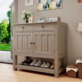 Buffet Sideboard Cabinet with Storage, 33.5''H Farmhouse Coffee Bar with 2 Cabinets and 2 Drawers,