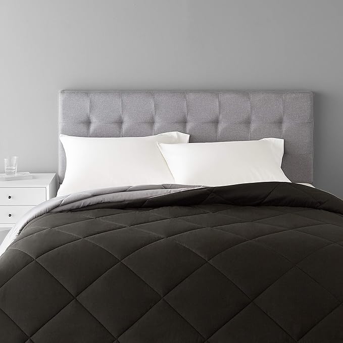 Basics Comforter Blanket Full/Queen, Reversible, Lightweight Microfiber, All Season