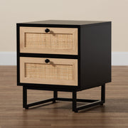 End Table, 2-Drawer, Espresso Brown/Black