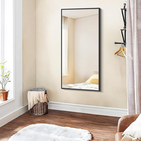 60x36 Inch Large Black Wall Mounted Mirror,Aluminum Framed Decorative