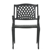 Capri Outdoor Transitional 5 Piece Cast Aluminum Dining Set