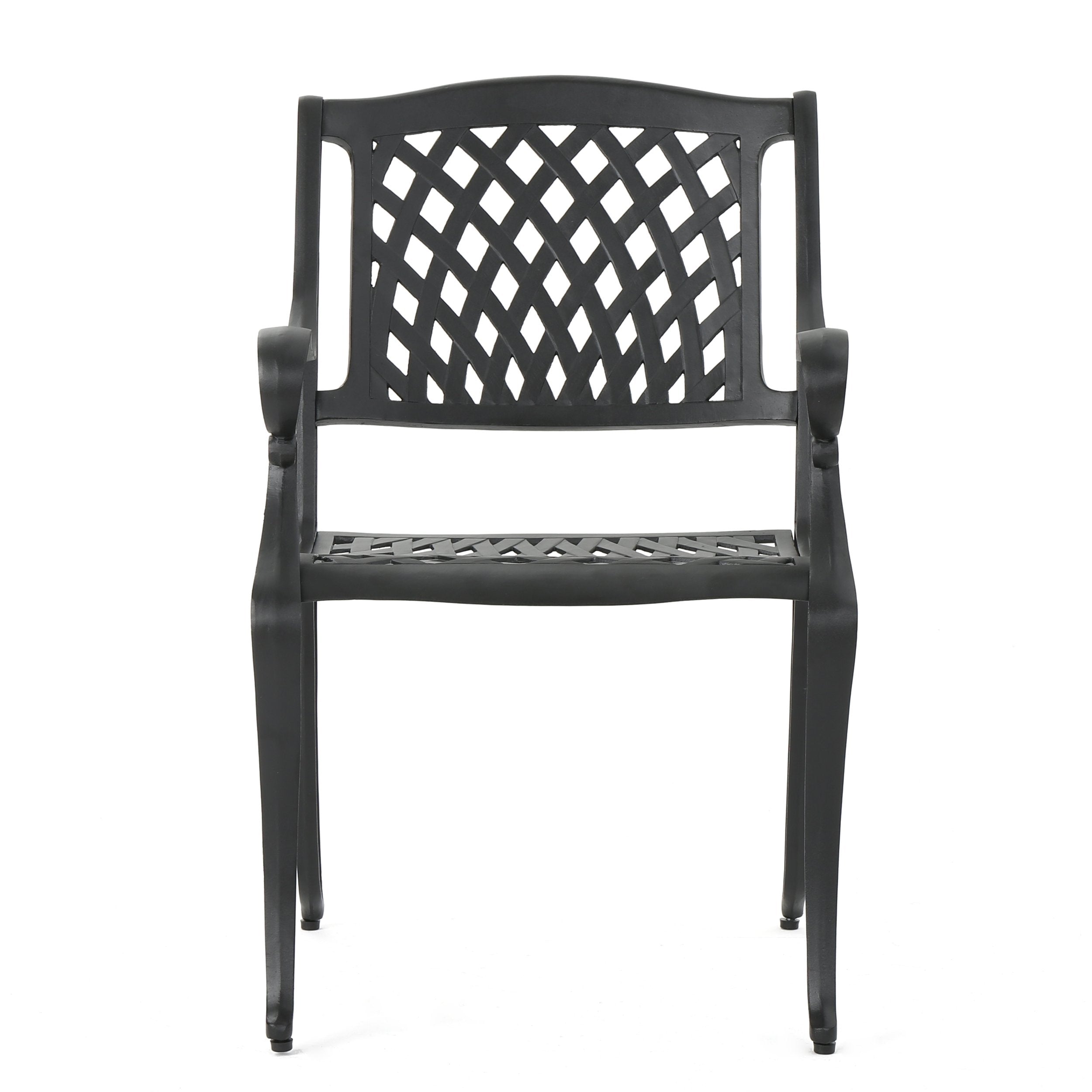 Capri Outdoor Transitional 5 Piece Cast Aluminum Dining Set