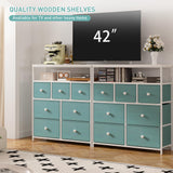 Dresser for Bedroom with 7 Drawers and 2 Shelves TV Stand Dresser with Wooden