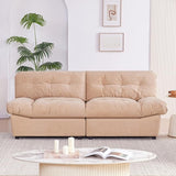 80" Chenille Cloud Deep Seat Overstuffed Couches for Living Room, Cozy Comfy Cloud Sofa with Solid Wood Frame,