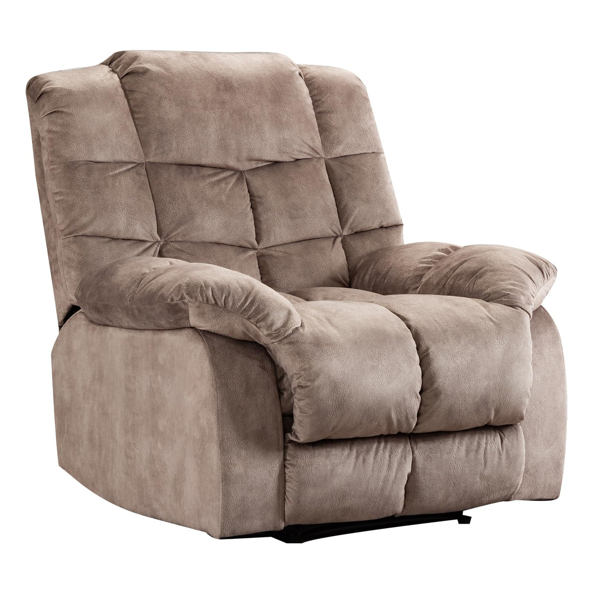 Single Recliner Chairs for Living Room Overstuffed Breathable Fabric Reclining Chair