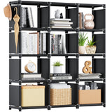 Book Shelf, 12 Cube Storage Organizer, DIY Bookcase, Metal Bookshelf,